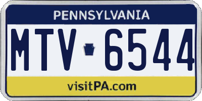 PA license plate MTV6544