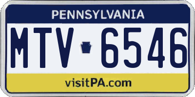 PA license plate MTV6546