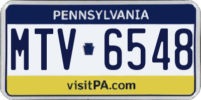 PA license plate MTV6548