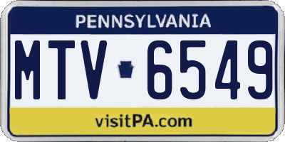 PA license plate MTV6549