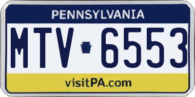 PA license plate MTV6553