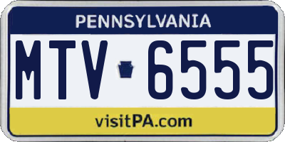 PA license plate MTV6555