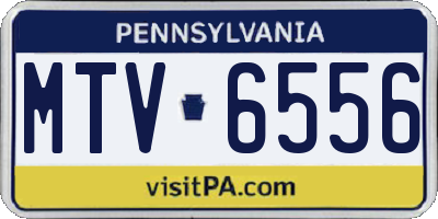 PA license plate MTV6556