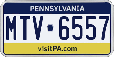 PA license plate MTV6557