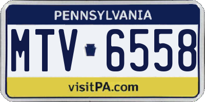 PA license plate MTV6558