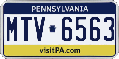 PA license plate MTV6563