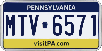 PA license plate MTV6571