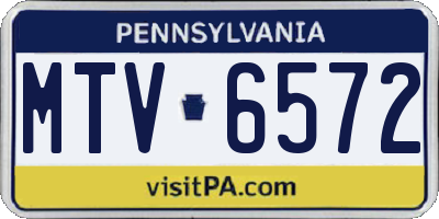 PA license plate MTV6572