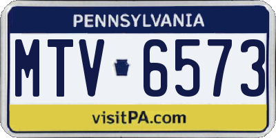 PA license plate MTV6573