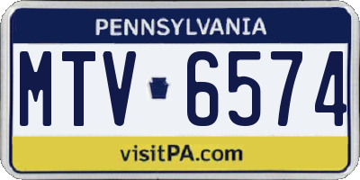 PA license plate MTV6574