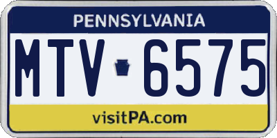 PA license plate MTV6575