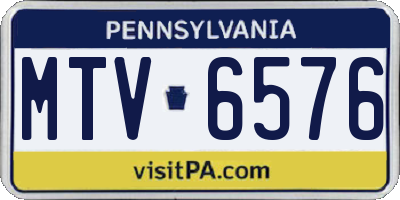 PA license plate MTV6576