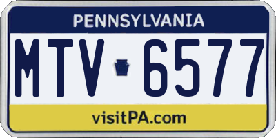 PA license plate MTV6577