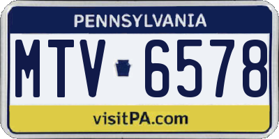 PA license plate MTV6578