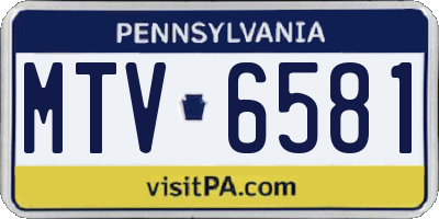 PA license plate MTV6581