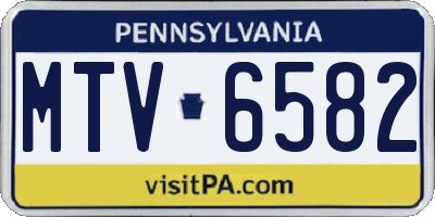 PA license plate MTV6582