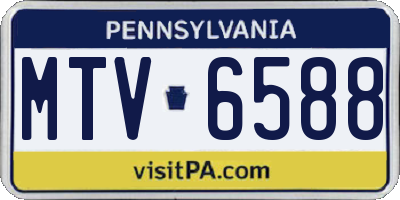 PA license plate MTV6588
