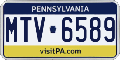 PA license plate MTV6589