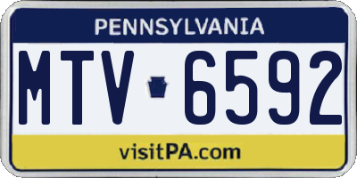 PA license plate MTV6592