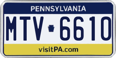 PA license plate MTV6610