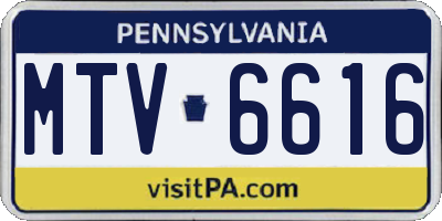 PA license plate MTV6616