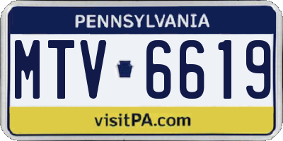PA license plate MTV6619