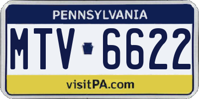 PA license plate MTV6622