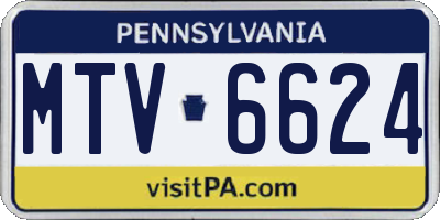 PA license plate MTV6624