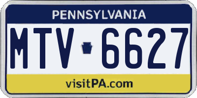 PA license plate MTV6627