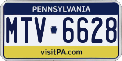 PA license plate MTV6628