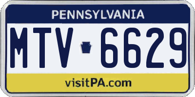 PA license plate MTV6629