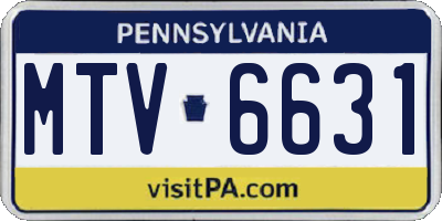 PA license plate MTV6631