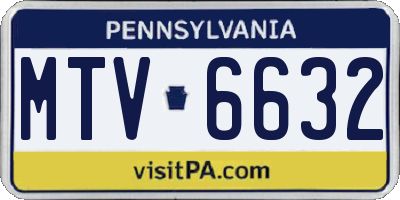 PA license plate MTV6632