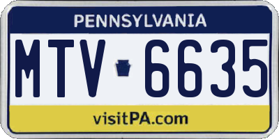 PA license plate MTV6635
