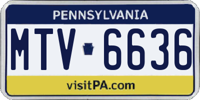 PA license plate MTV6636