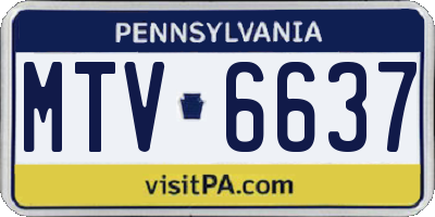 PA license plate MTV6637