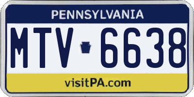 PA license plate MTV6638