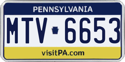 PA license plate MTV6653