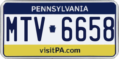PA license plate MTV6658