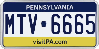 PA license plate MTV6665