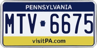 PA license plate MTV6675