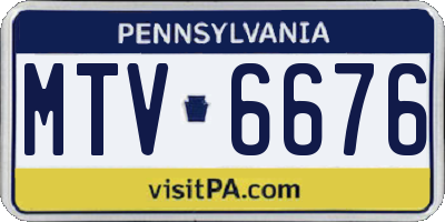 PA license plate MTV6676