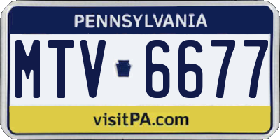 PA license plate MTV6677