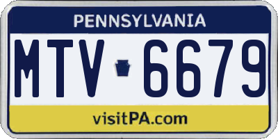 PA license plate MTV6679