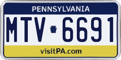 PA license plate MTV6691