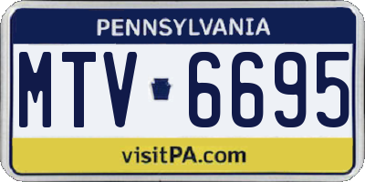 PA license plate MTV6695