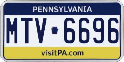 PA license plate MTV6696