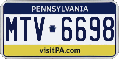 PA license plate MTV6698