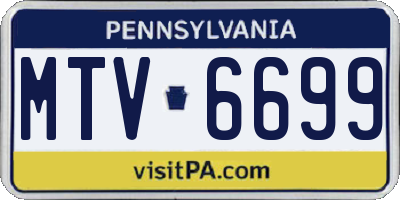 PA license plate MTV6699