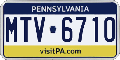 PA license plate MTV6710